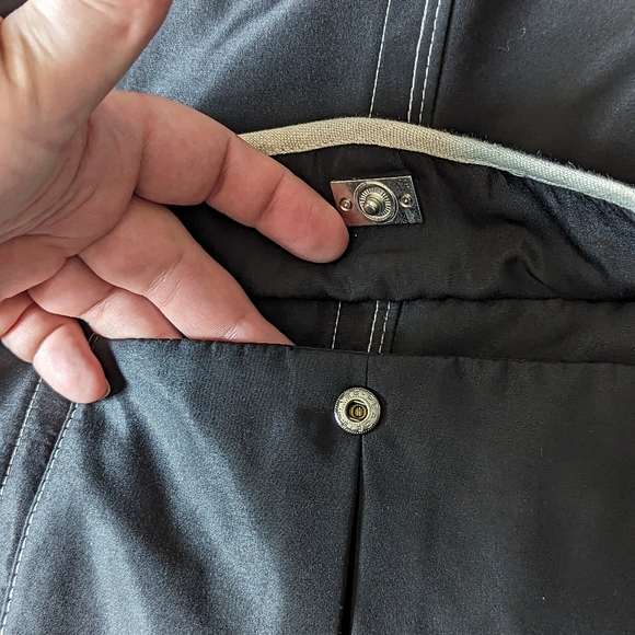 Utex Coat Women's Medium Black & Cream Detail with Buttons - Picture 7 of 9